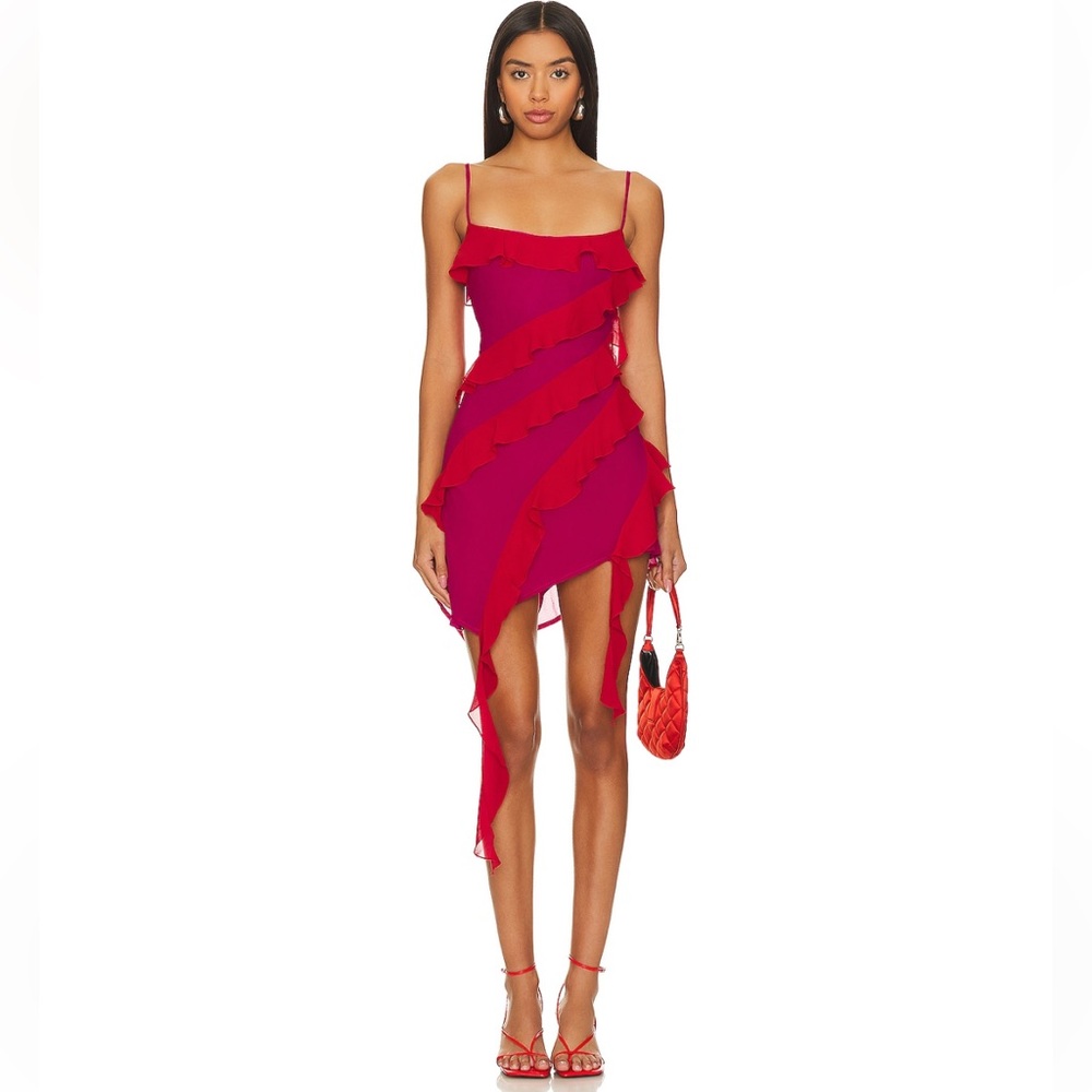 Lovers & Friends - Marisol Mini Dress in Pink & Red